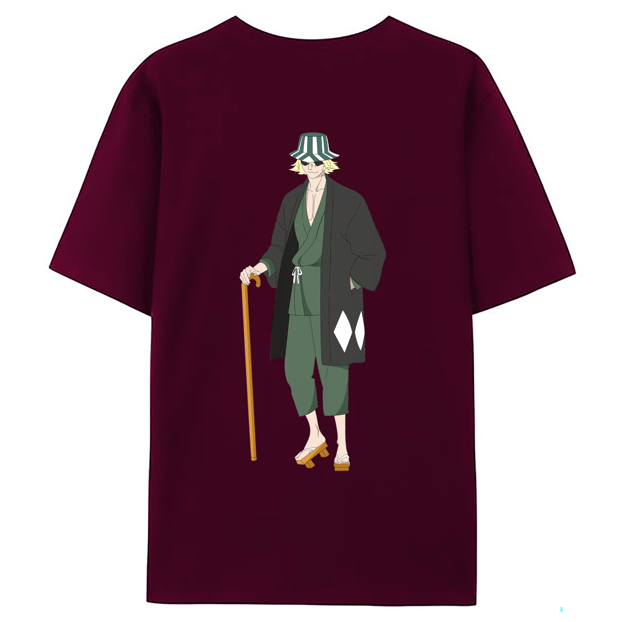 （画像用） "ブリーチ 浦原 喜助（うらはら きすけ） BLEACH Urahara Kisuke " レディース半袖Tシャツ(バックプリント)
